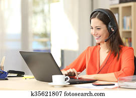 Freelancer talking in a video conference