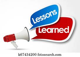 Lessons learned word and megaphone Lessons learned word and megaphone