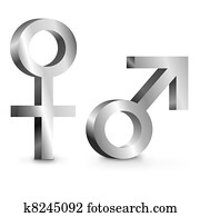 Male and female symbols.