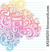 Music Note Sketchy Doodles Vector Music Note Sketchy Doodles Vector