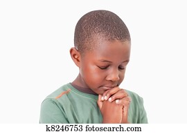 pacata, menino, orando