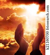 prayer to heaven - faith concept