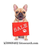 sale shopping dog sale shopping dog
