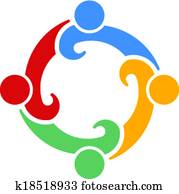 teamwork, conventie, 4., vector