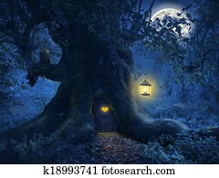 Tree home in the magic forest Tree home in the magic forest