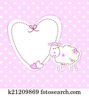 Baby background with sheep