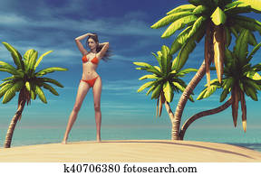 Beautiful woman wearing a swimsuit