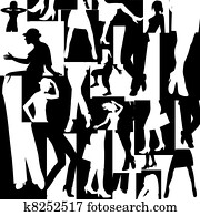 Fashion colaje with body parts and cloths