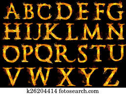 feuer, alphabet, briefe feuer, alphabet, briefe