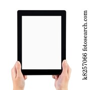 Holding Electronic Tablet PC In Hands