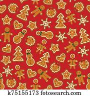 lebkuchen, seamless, muster lebkuchen, seamless, muster
