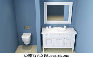 Modern bathroom. 3D rendering Modern bathroom. 3D rendering