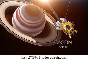 שבתאי, -, כאסיני, spacecraft., זה, דמות, יסודות, ספק, על ידי, nasa.