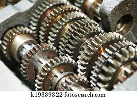 automóvel, motor, ou, transmissão, engrenagem, caixa