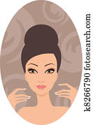 Beautiful woman. French manicure Beautiful woman. French manicure