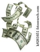 fallenden geld, $100, rechnungen