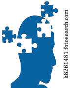 fehlende stücke, geistig, puzzel
