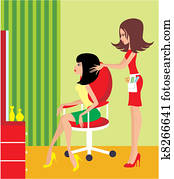 frau, in, a, schoenheit, salon. frau, in, a, schoenheit, salon.