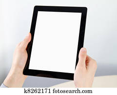 halten, elektronisch, tablette pc, in, hände