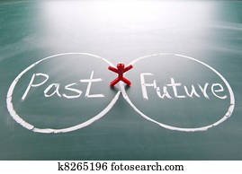 One man between past and future. One man between past and future.