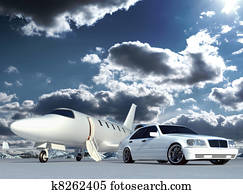 Plane and car Plane and car