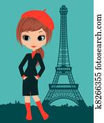 Pretty girl in the Paris Pretty girl in the Paris
