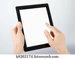 segurando, e, ponto, ligado, eletrônico, pc tabela