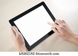 segurando, e, ponto, ligado, eletrônico, pc tabela