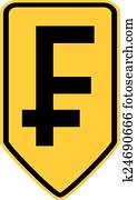 Swiss franc symbol button.