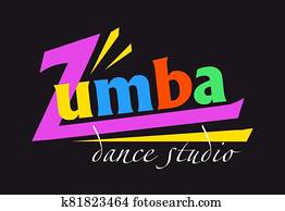 Text Zumba, card on black background card on black Text Zumba, card on black background card on black
