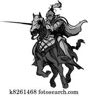 tjostieren, ritter, maskottchen, auf, pferd tjostieren, ritter, maskottchen, auf, pferd