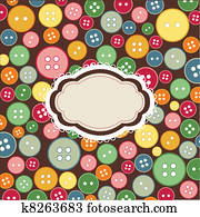 vintage frame, sewing buttons vintage frame, sewing buttons