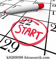התחיל, מילה, לוח שנה, להתחיל, יום, הסתובב, תארך, סמן