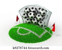 3d, מושג, כדורגל, ב, שער