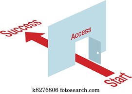 Access path arrow through door way to Success Access path arrow through door way to Success