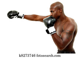 Attractive Black Male Boxer Over White Attractive Black Male Boxer Over White