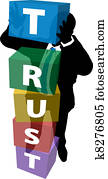 Business person builds loyal customer trust Business person builds loyal customer trust