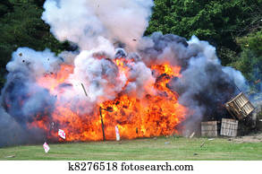 Civil War Re-enactment - explosion Civil War Re-enactment - explosion