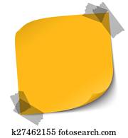 colored note with sticky tape