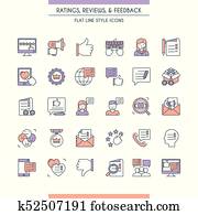 Feedbacks and ratings icon set Feedbacks and ratings icon set