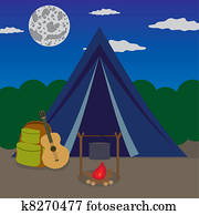 Night camping. Night camping.