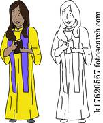 Smiling Female Priest