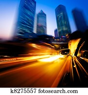 speeding car through city speeding car through city