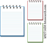 Vector blank open notebook