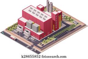 Vector isometric factory buildings icon Vector isometric factory buildings icon