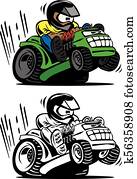 ציור היתולי, לרוץ, מכסחה לדשא, וקטור, דוגמה