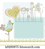 Baby shower with frame for text Baby shower with frame for text