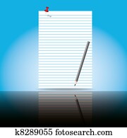 Beautiful paper sheet with pencil a