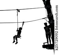 children in adventure park rope lad children in adventure park rope lad