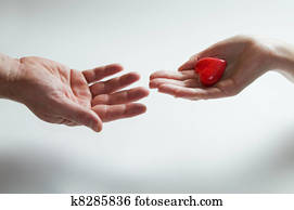 Giving heart love concept